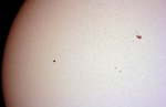 Меркурий на фоне Солнца и группа пятен 09.05.2016